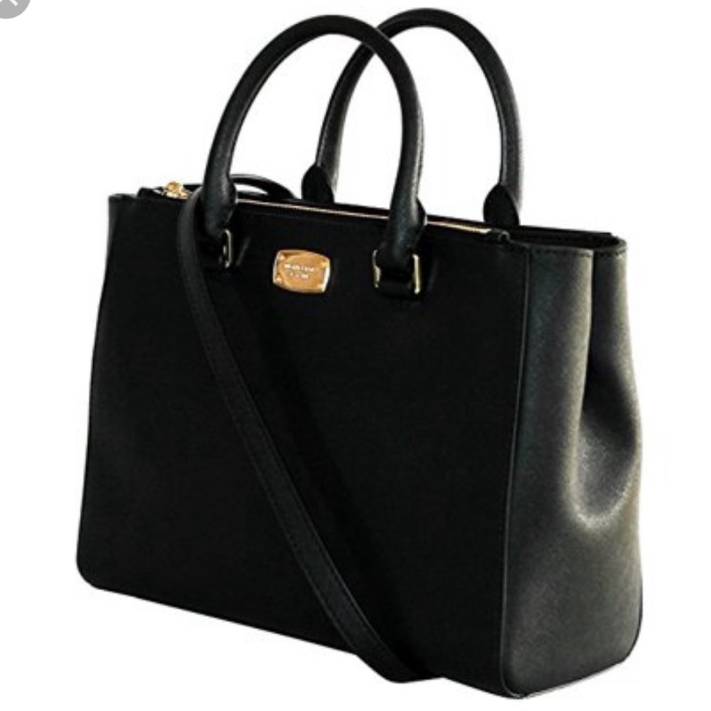 MK Michael Kors black leather Kellen satchel